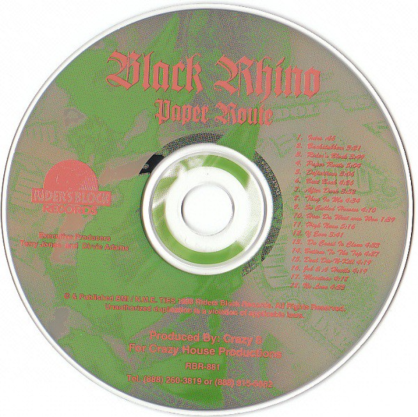 Paper Route by Black Rhino (CD 1998 Riders Block Records) in